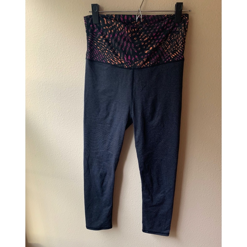 Fabletics Capri Fold-Over Gray Leggings- XS